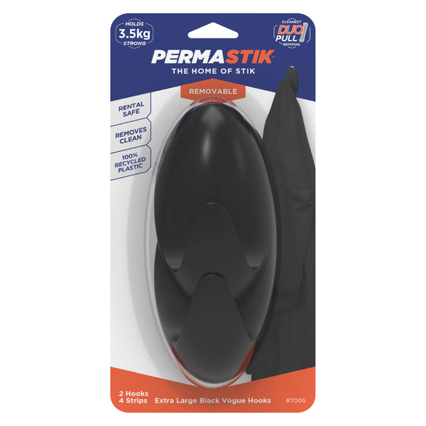 Permastik Jumbo Vogue Hook Black - 2 Pack