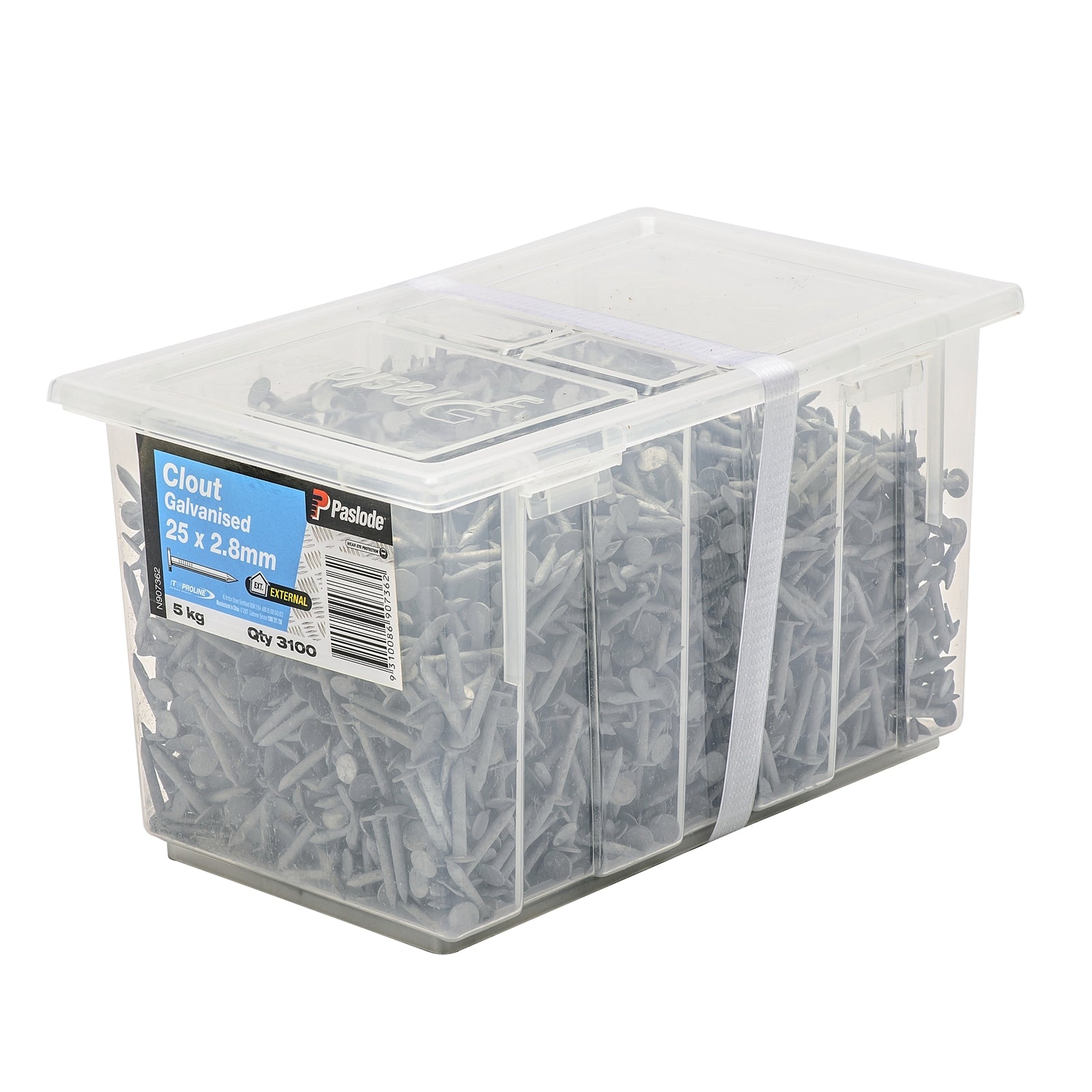 Paslode 25 x 2.8mm 5kg Galvanised Clouts - 3100 Pack - Image 1 of 1