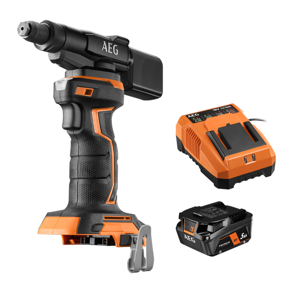 AEG 18V Compact 4.8mm Rivet Tool 5Ah Kit