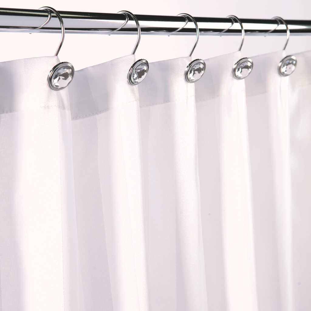 Barelli 180 x 180cm Gracefully White Polyester Shower Curtain - Image 3 of 3
