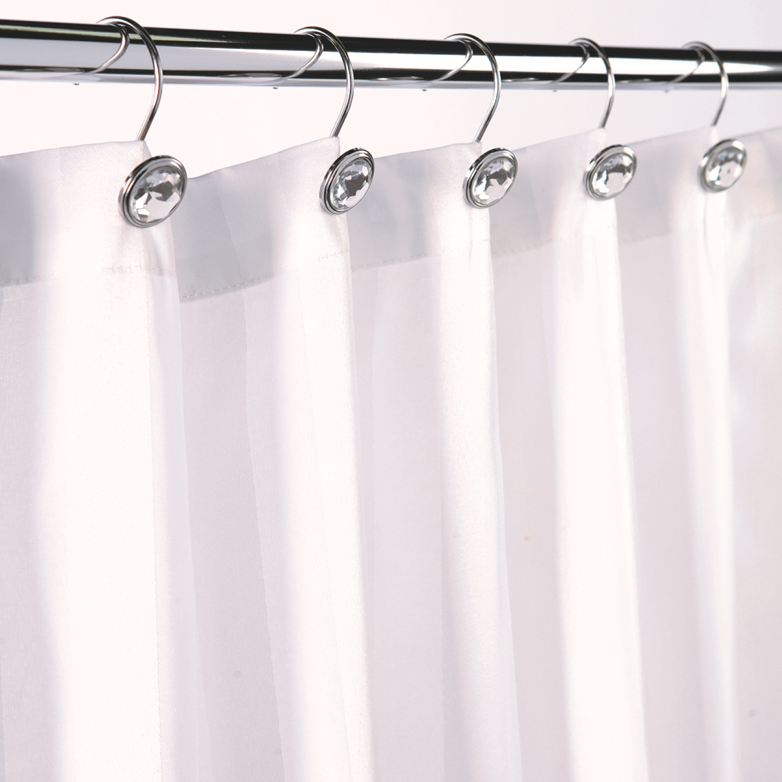 Barelli 180 x 180cm Gracefully White Polyester Shower Curtain - Image 3 of 3