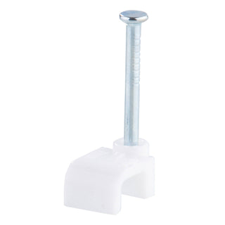 DETA 10mm White Hook Cable Clips - 100 Pack