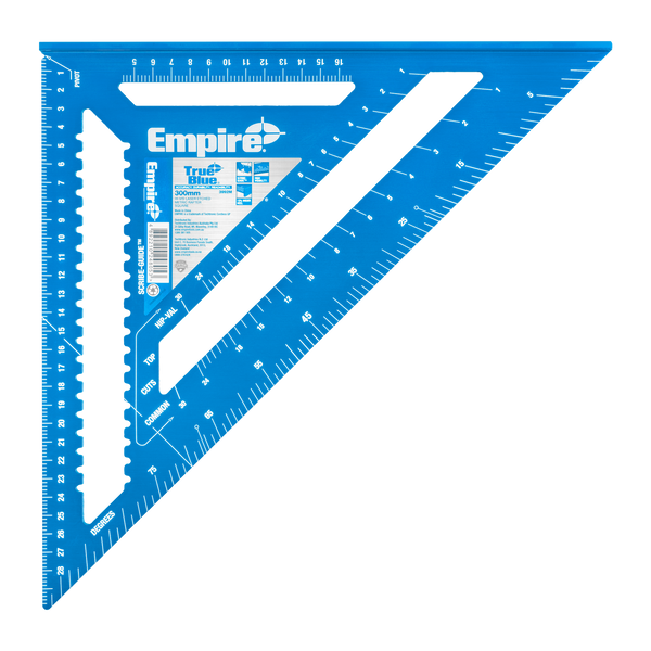 Empire 300mm True Blue Laser Etched Metric Rafter Square
