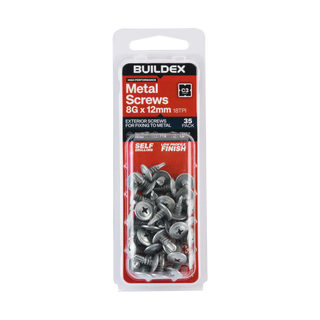 Buildex 8G x 12mm Class 3 Sheet Metal Screws - 35 Pack