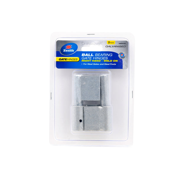 Zenith Galvanised Right Hand Ball Bearing Gate Hinges - 2 Pack