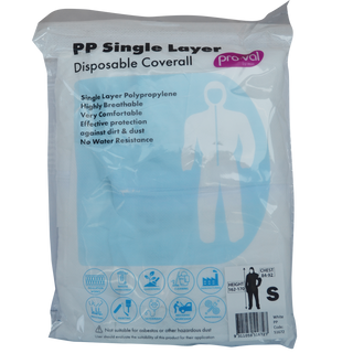 Pro-Val PP Single Layer Disposable Coverall - Size Small