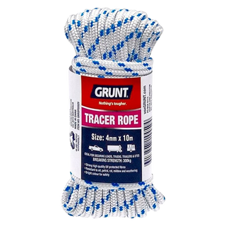 Grunt 4mm x 10m White with Pink / Blue Tracer Rope