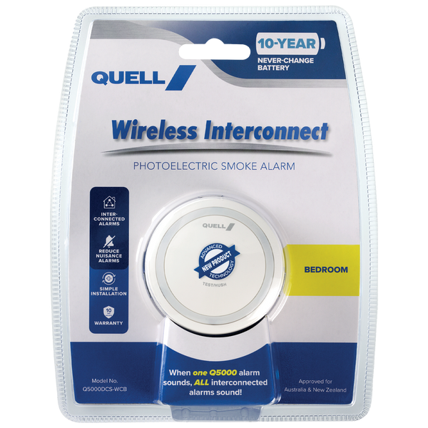 Quell Q5000 Wireless Interconnect Photoelectric Bedroom Smoke Alarm