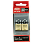 Lockwood 20mm Solid Brass 110 Series Padlock - 2 Pack - Image 2 of 4
