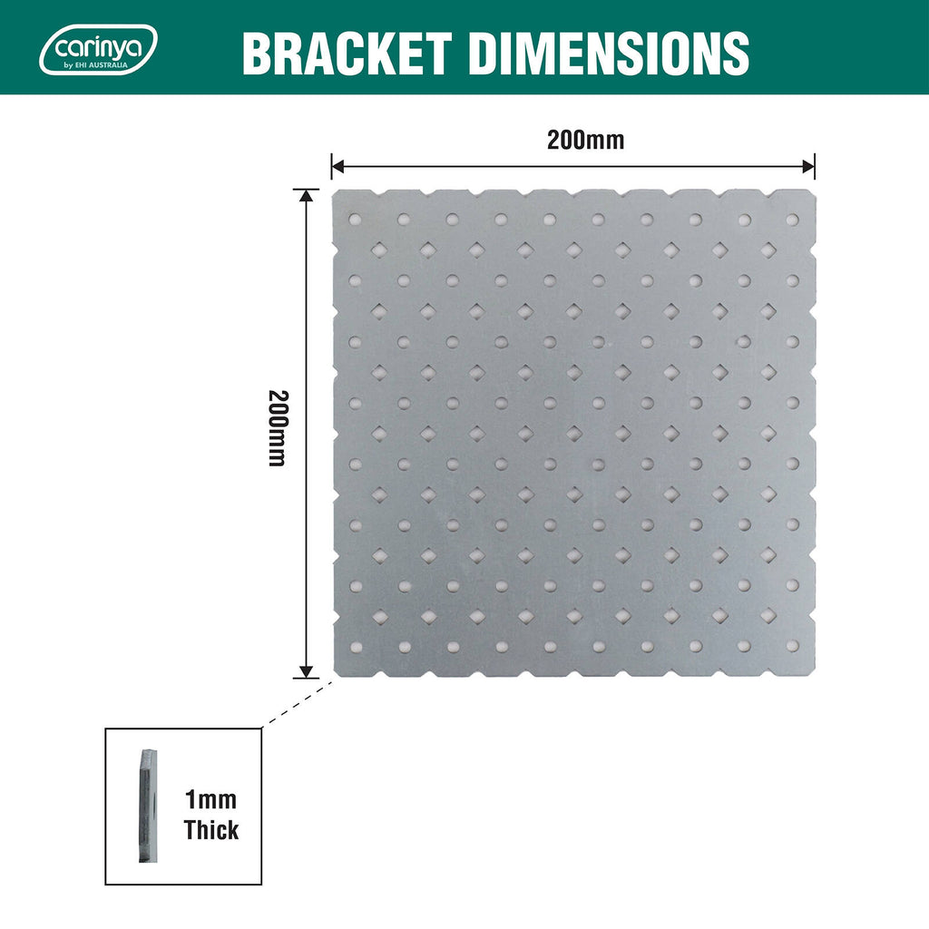 Carinya 200 x 200 x 1mm Galvanised Flat Plate Make-A-Bracket - Image 3 of 7