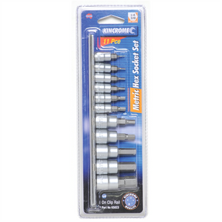 Kincrome 11 Piece 1/4" and 3/8" Drive Metric Hex Socket Set