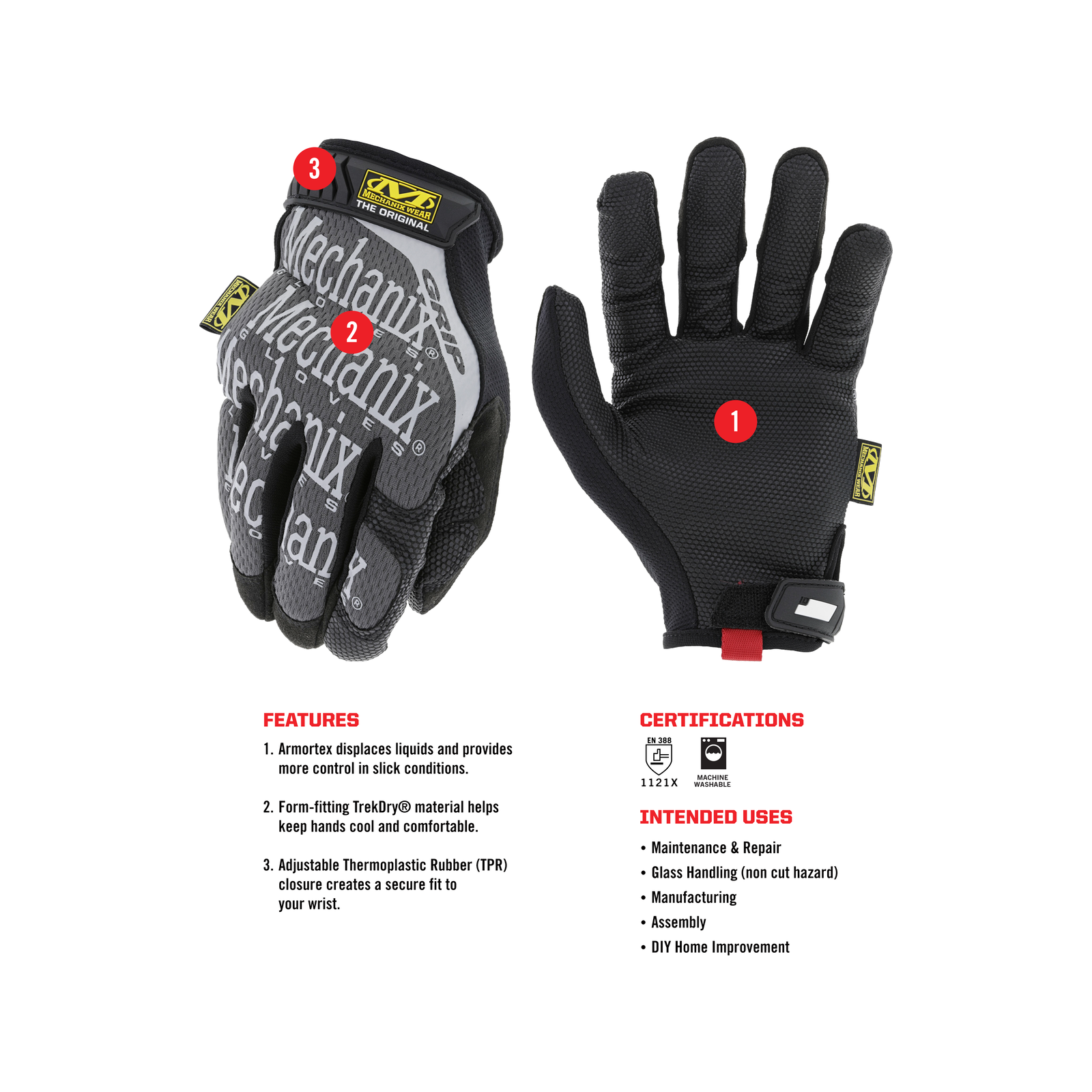 Mechanix Wear Large Extreme Grip Glove - Large - Image 3 of 5