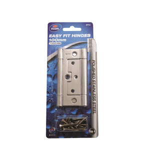 Lane 100 x 65 x 2mm Polished Stainless Steel Easy Fit Loose-Pin Hinge - 2 Pack