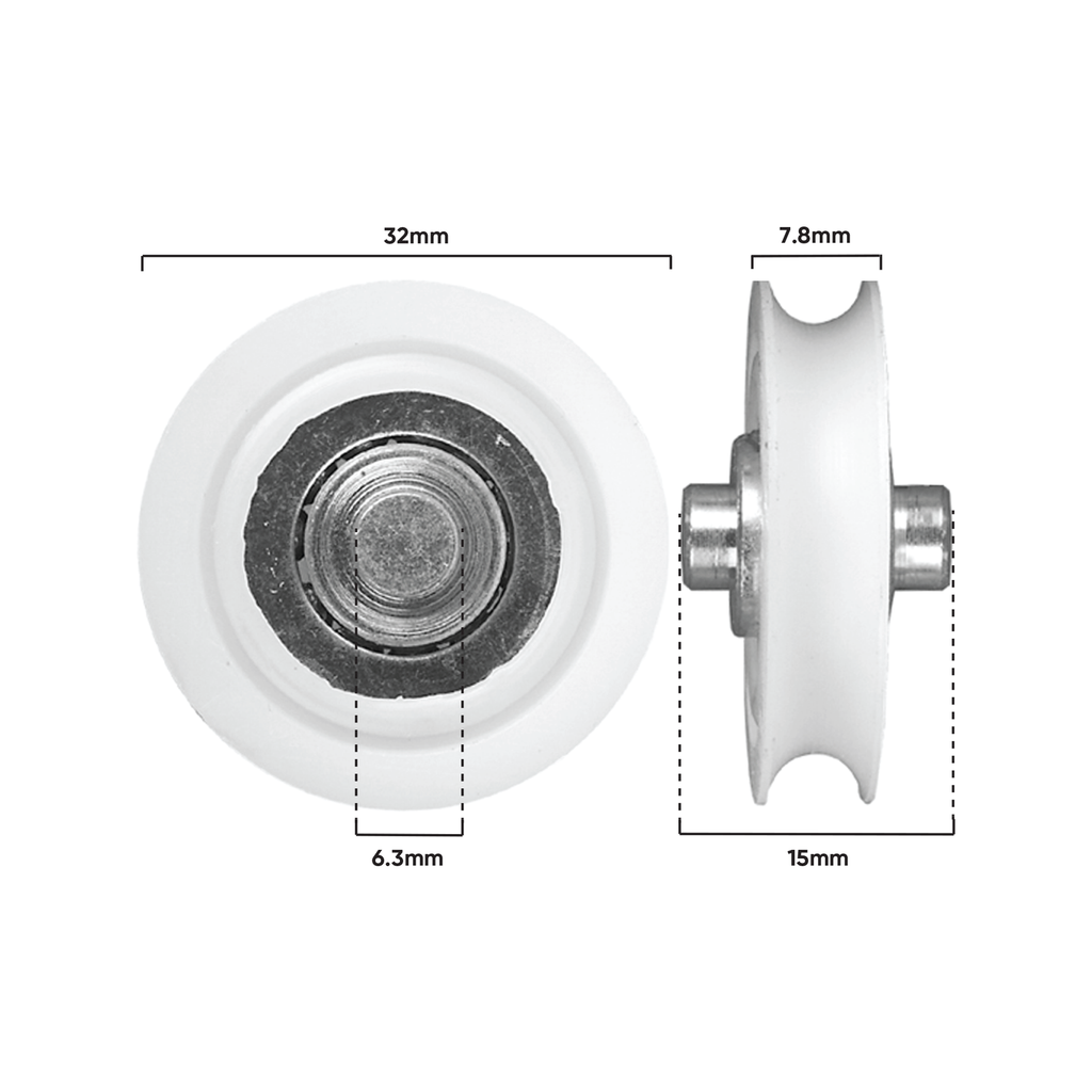 Rolltrak 32mm Acetal Concave Roller - Image 2 of 2