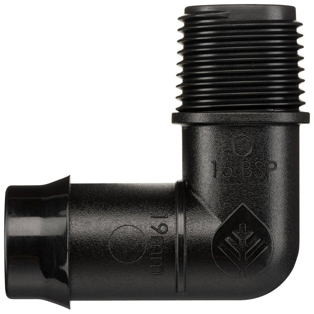 Pope 19 x 15mm Single BSP Male Poly Threaded Elbow - Image 1 of 4