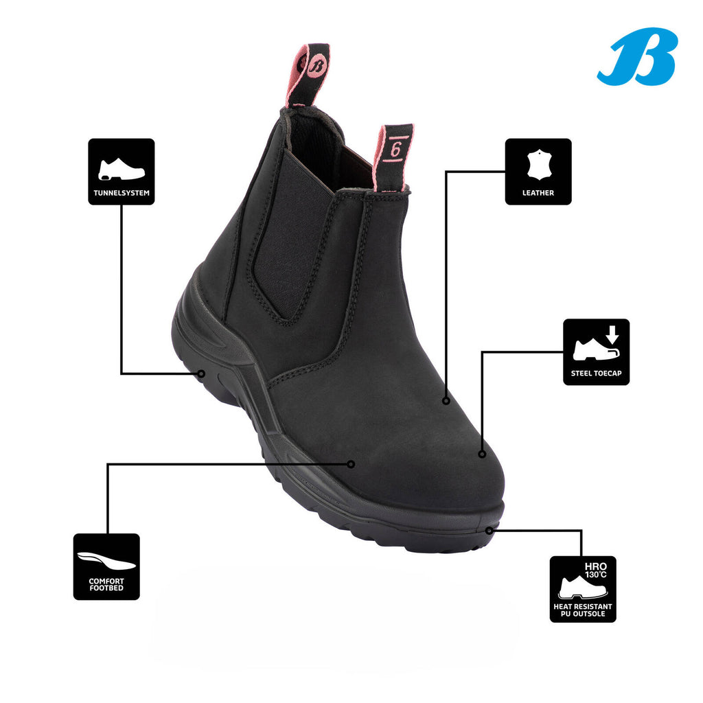 Bata Industrials Women's Black Juno Slip-On Safety Boot - US Size 9 - Image 2 of 5