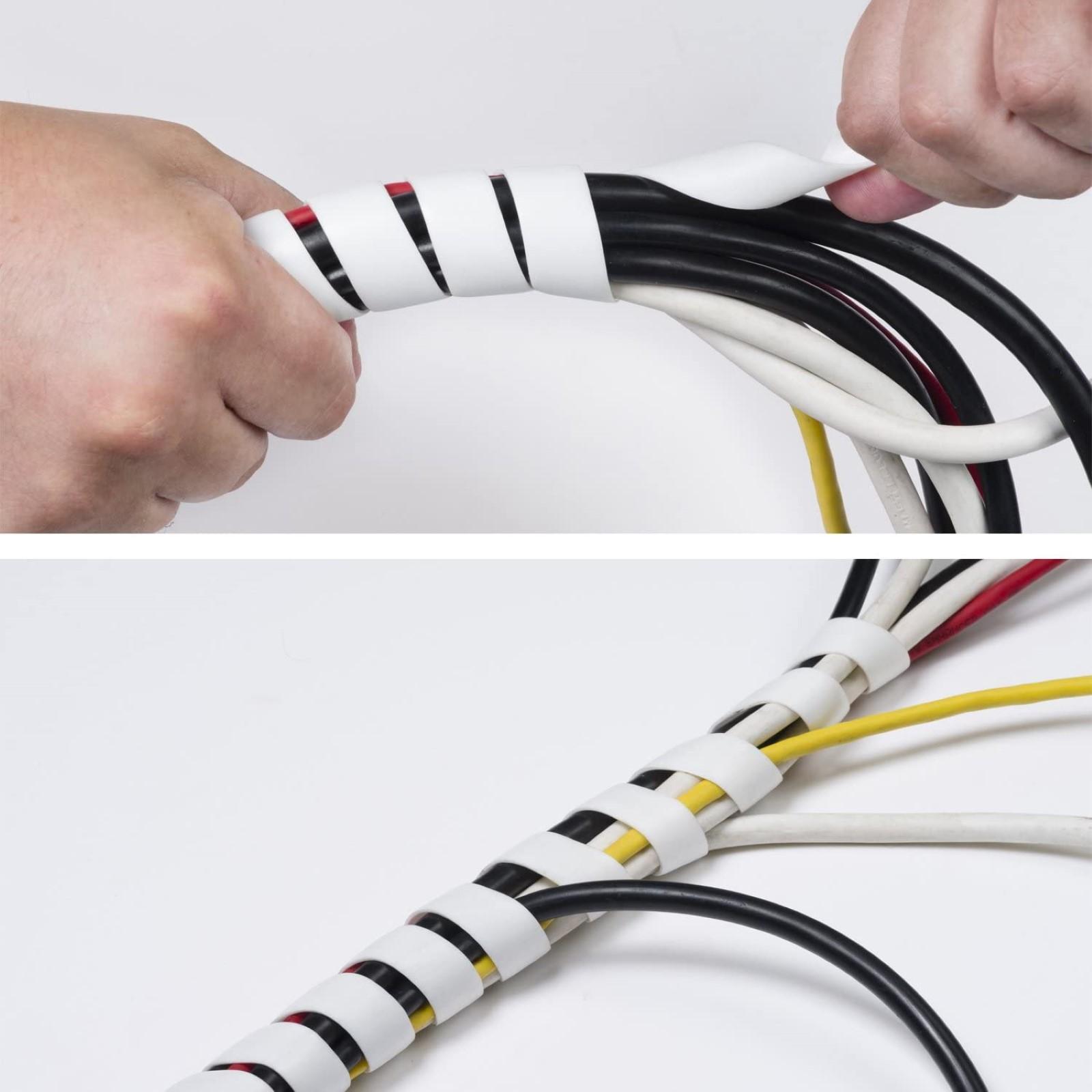 D-Line 2.5m Ø10-40mm White Wrap Cable Tidy Organiser - Image 8 of 10