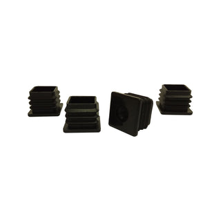 Surface Gard 25mm Black 5/16" Threaded Internal Square Plastic End Closure - 4 Pack