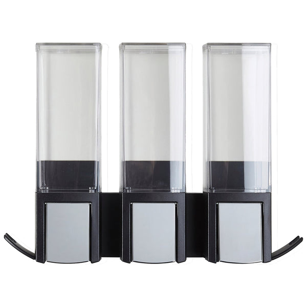 Better Living 500ml Matte Black Clever Triple Chamber Shower Dispenser