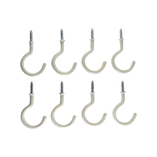 Everhang 28mm White PVC Cup Hook - 8 Pack
