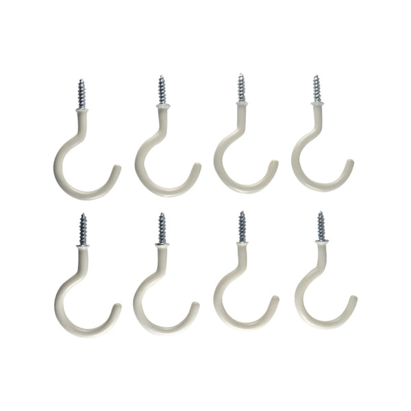 Everhang 28mm White PVC Cup Hook - 8 Pack