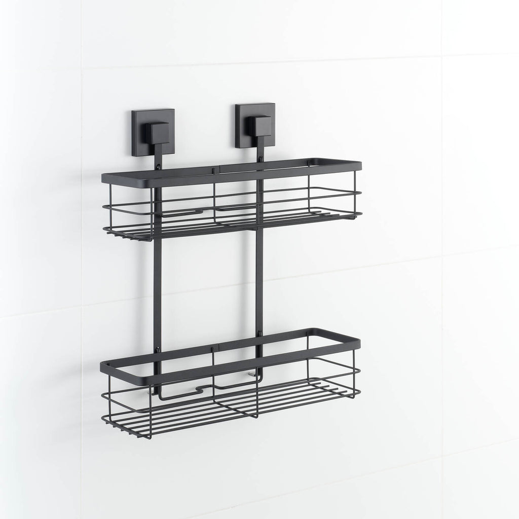 Fusion-Loc 26kg Black Matte Suction Double Shower Caddy - Image 3 of 7