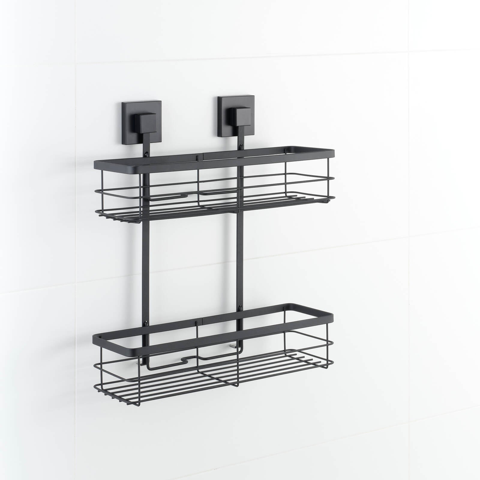 Fusion-Loc 26kg Black Matte Suction Double Shower Caddy - Image 3 of 7
