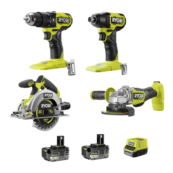 Ryobi 18V ONE+ HP Brushless 4 Piece 4Ah Kit