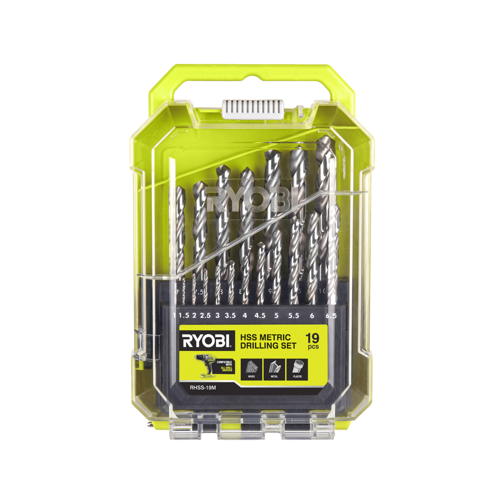 Ryobi 19 Piece Metric High Speed Steel Drill Bit Set - Image 1 of 2