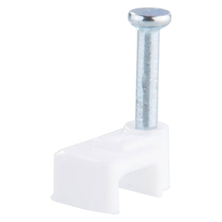 DETA 5mm White Flat Cable Clips - 200 Pack