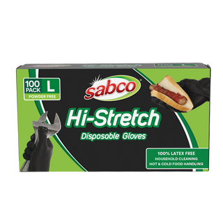 SABCO Hi-Stretch Black Gloves 100pk - Medium
