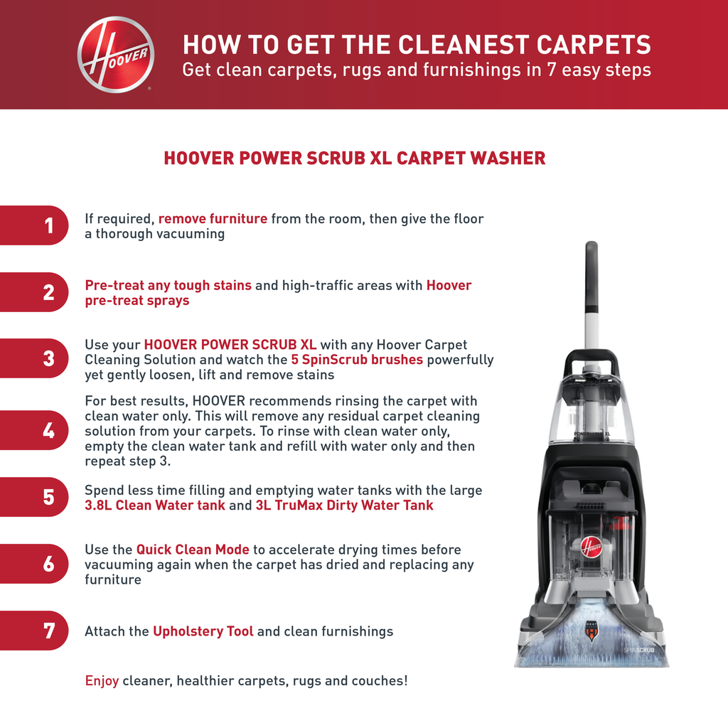 Hoover Power Scrub XL Carpet Washer - Image 9 of 9