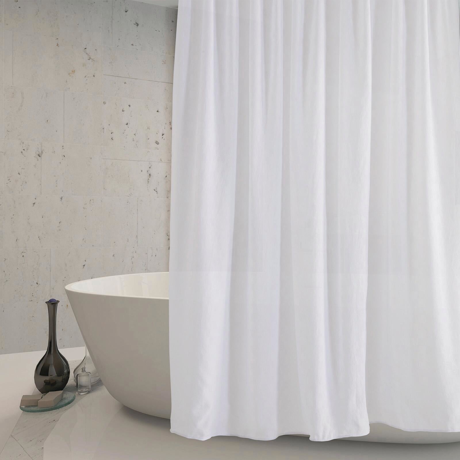 Barelli 180 x 180cm Checkerboard Jacquard Shower Curtain - Image 2 of 6