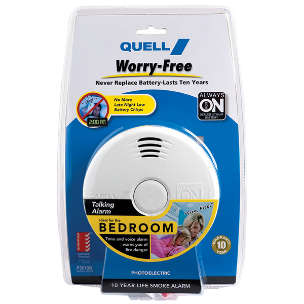 Quell Worry-Free Bedroom Talking Voice Photoelectric Alarm