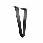 Adoored Black Steel Angled Flat Bar Furniture Leg - Image 1 of 3