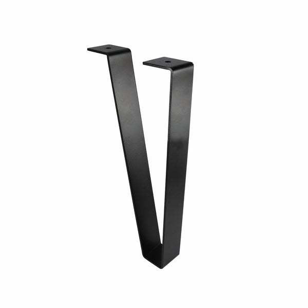 Adoored Black Steel Angled Flat Bar Furniture Leg