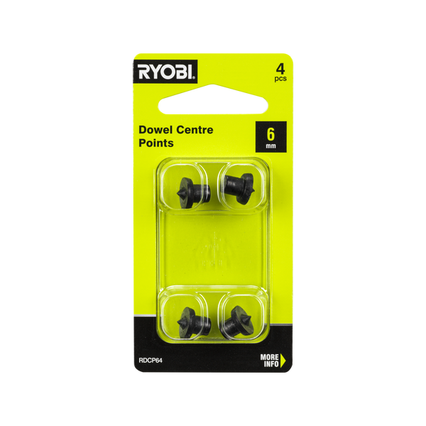 Ryobi 6mm Dowel Centre Points - 4 Pack