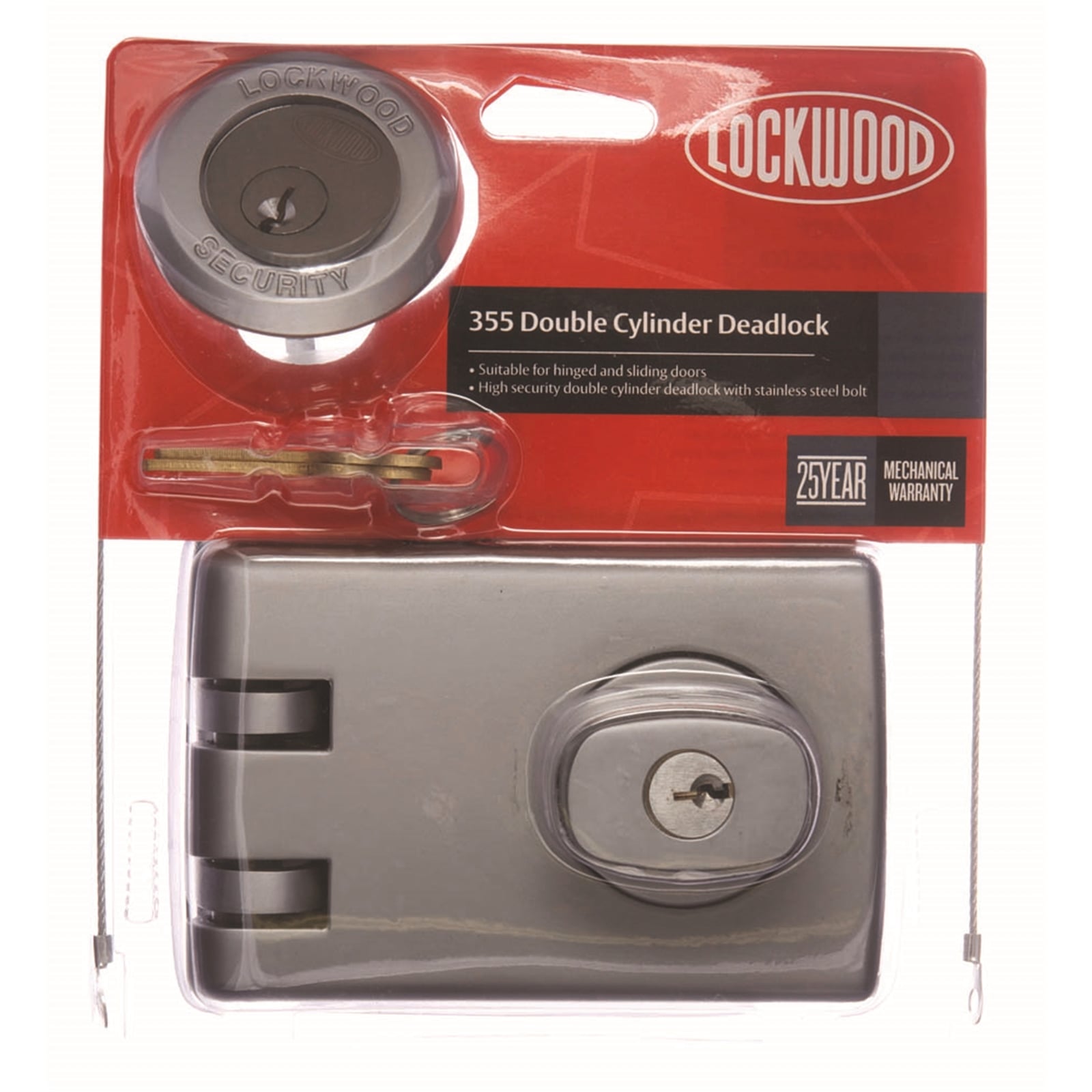 Lockwood Satin Chrome Pearl 355 Double Cylinder Deadlock - Image 1 of 1