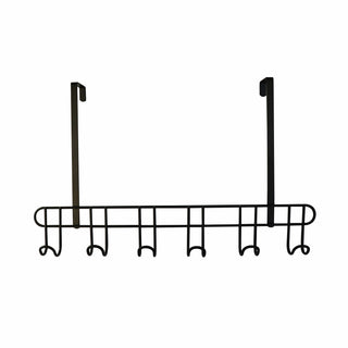 Adoored 6 Hook Black Over-The-Door Deco Hook Rack