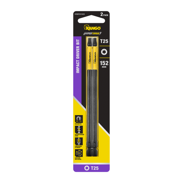 Kango 152mm TX25 Hypertorque Impact Driver Bit - 2 Pack