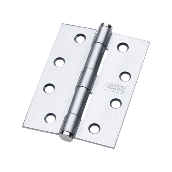 Lane 100 x 75 x 2.5mm Satin Chrome Architectural Fixed Pin Butt Hinge - 2 Pack
