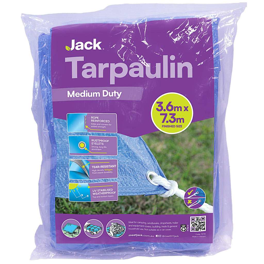Jack 3.6 x 7.3m Medium Duty Tarpaulin - Image 2 of 11