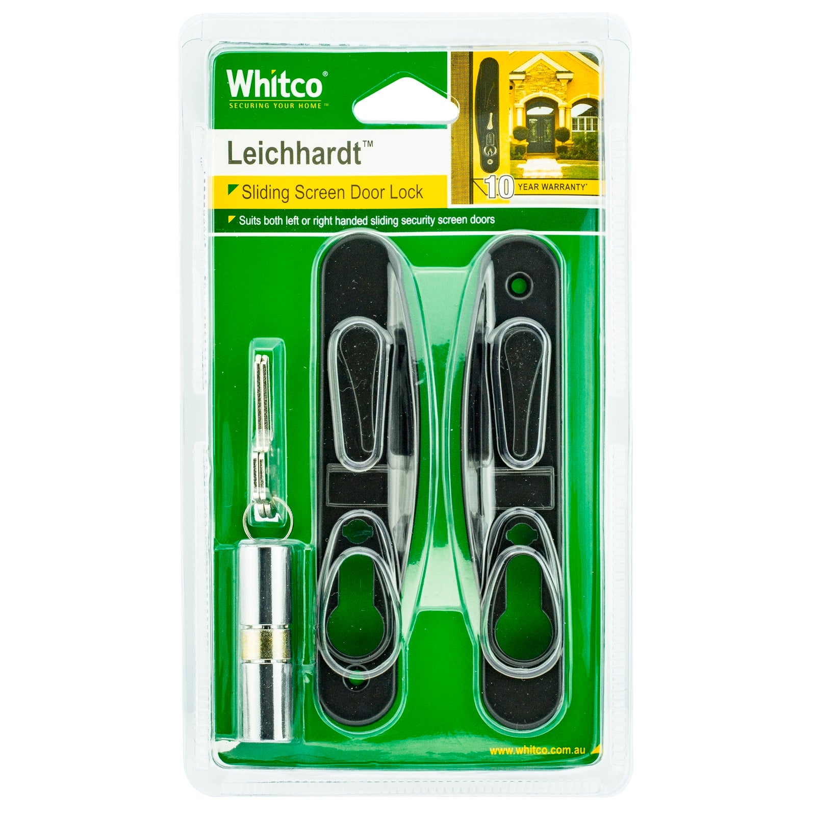 Whitco Leichardt Black Sliding Security Screen Door Lock - Image 1 of 1