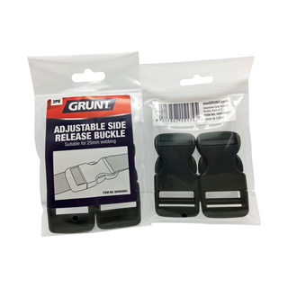 Grunt 25mm Adjust Release Webbing Single Buckle - 2 Pack