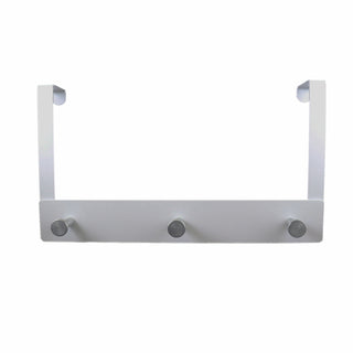 Adoored 3 Stud White Over-The-Door Deco Hook Rack