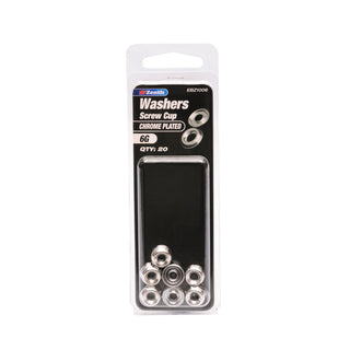 Zenith 6G Chrome Plated Screw Cup Washer - 20 Pack