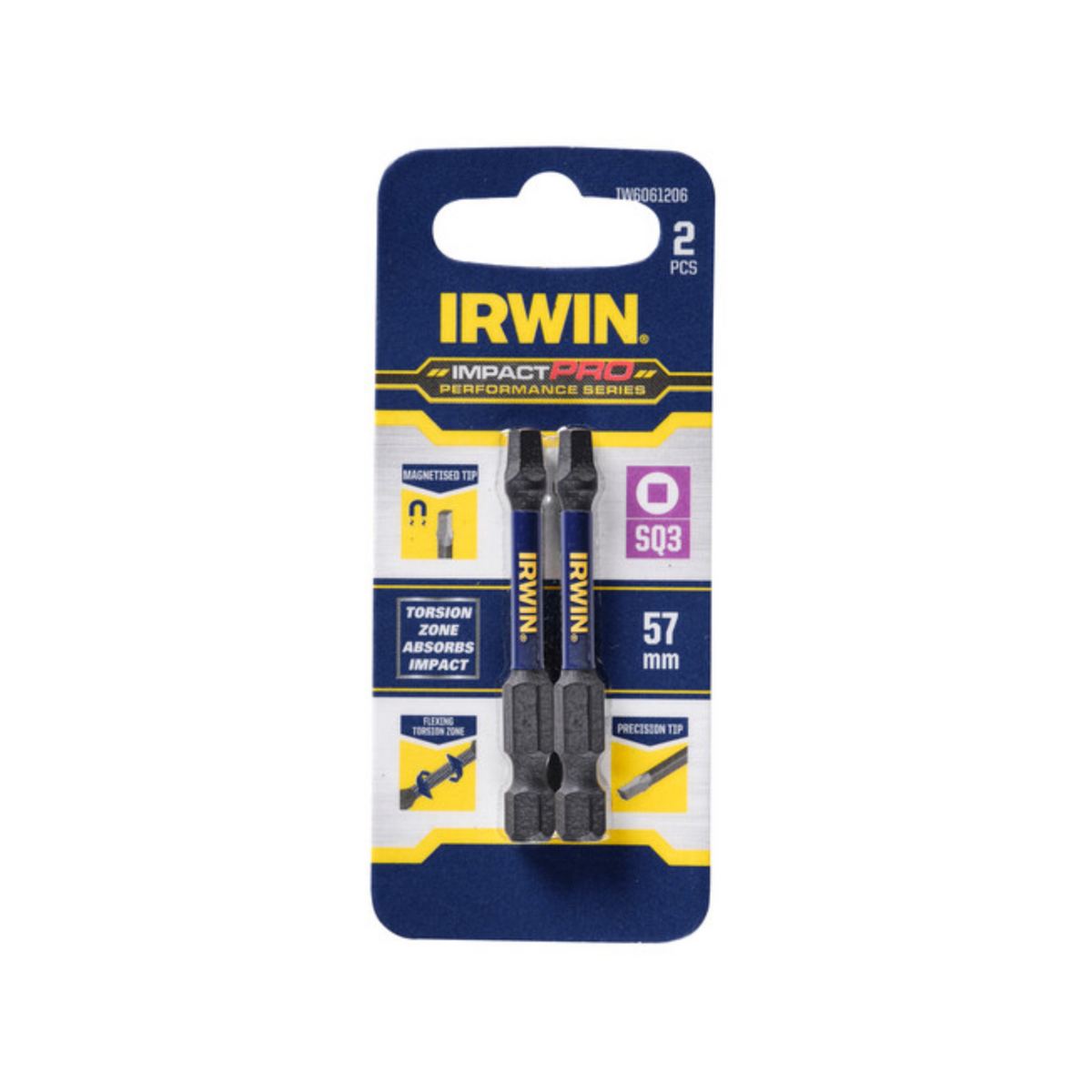 IRWIN 57mm SQ3 Impact Pro Performance - 2 Pack - Image 1 of 2