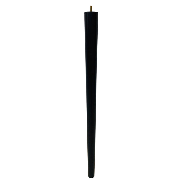 Adoored 53 - 30 x 730mm Black Round Tapered Pine Furniture Leg