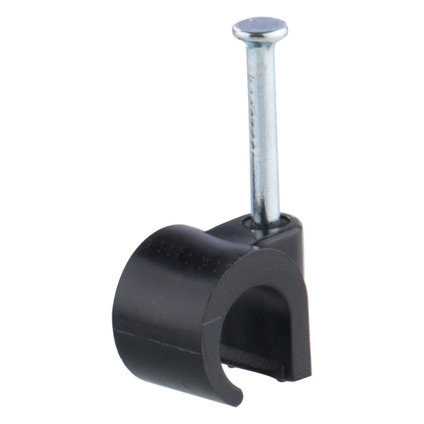 DETA 10mm Black Hook Cable Clips - 100 Pack
