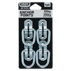 GRUNT Galvanised D Ring Anchor Points - 4 Pack - Image 1 of 6